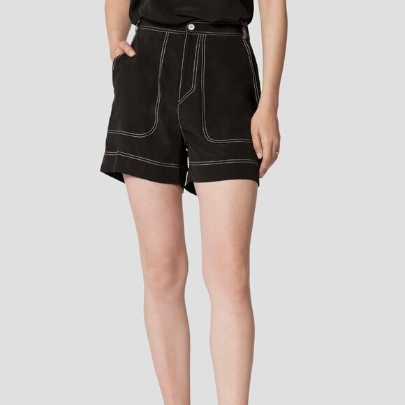 Equipment Women's Jaxon Silk Short in True Black size 12 NWT $295 - Picture 1 of 10